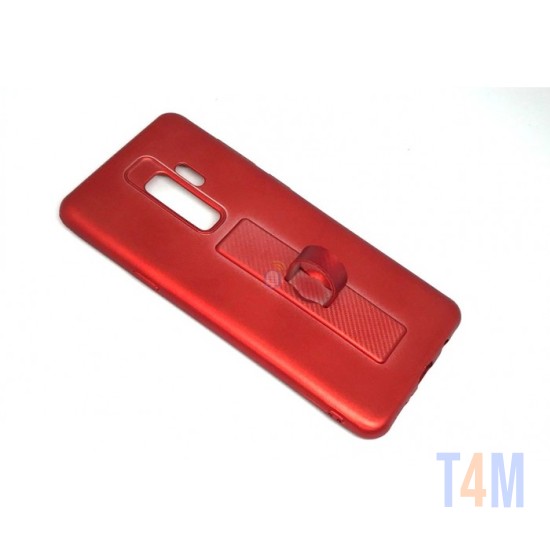 CAPA DE SILICONE MOTOMO COM ANEL DE DEDO PARA SAMSUNG GALAXY S9 PLUS/G965 RED